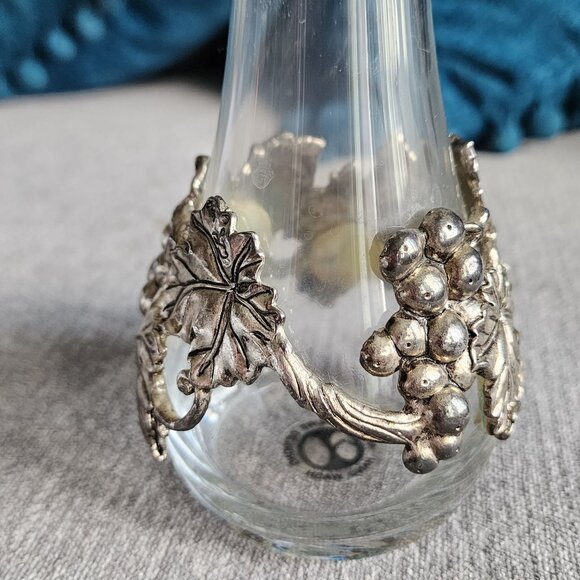 Set of Arthur Court Vineyard Grapes Silver Metal Footed Dish and Vase Wine Gift - Picture 5 of 14